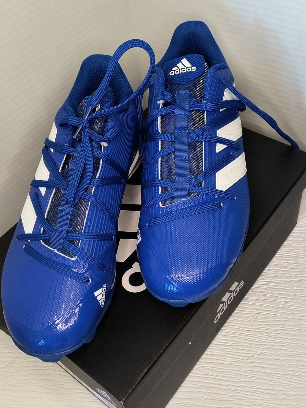 adidas Men’s Athletic Cleats in Blue and White